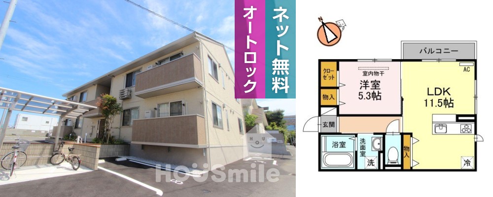 浜の前ガーデン 101の外観と間取り図
