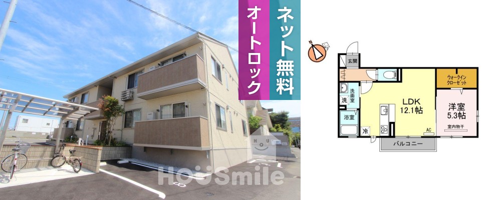 浜の前ガーデン 102の外観と間取り図