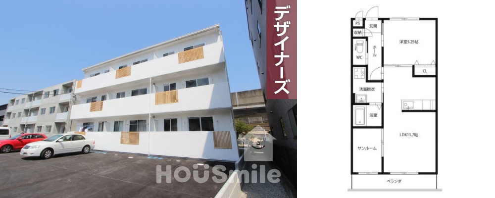 ピースリベルタ Kitasako A棟 301の外観と間取り図