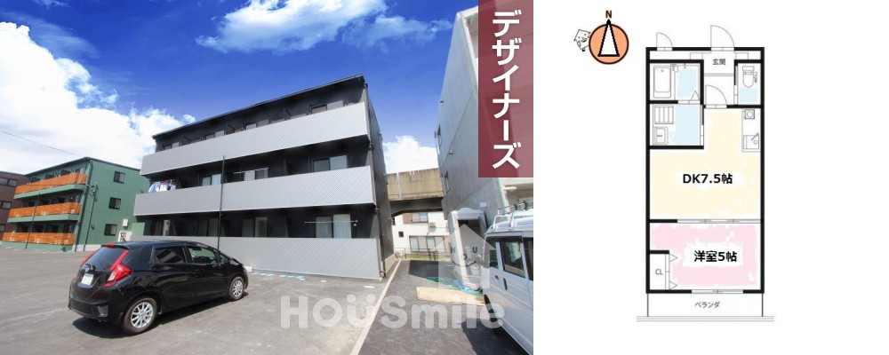 ピースリベルタ Kitasako C棟 301の外観と間取り図