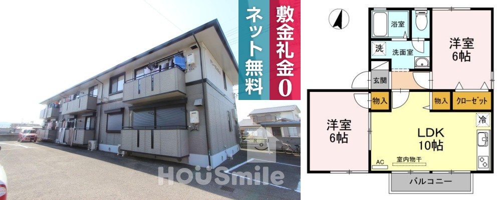 サニークレストA棟 201の外観と間取り図