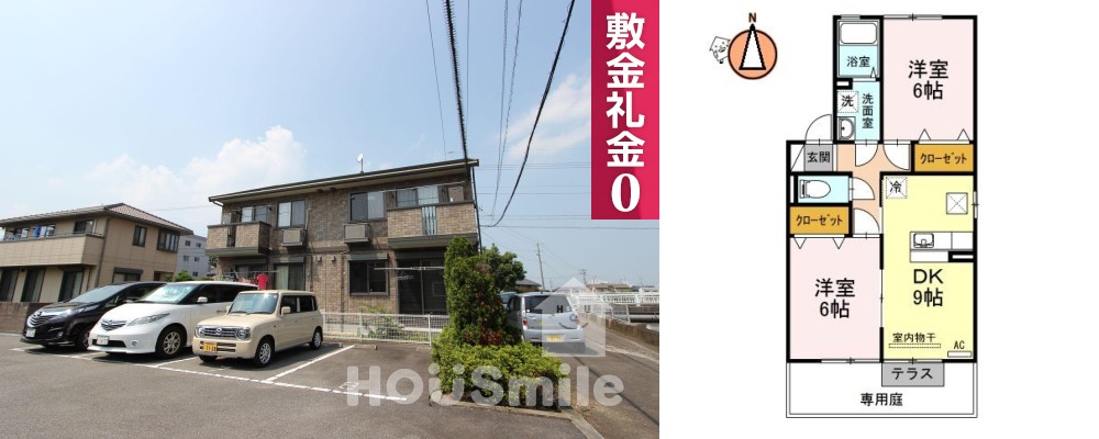 アクシス南島田A棟 A101の外観と間取り図