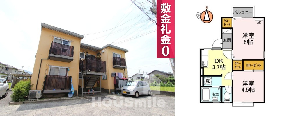 コーポ佐野 南棟 203の外観と間取り図