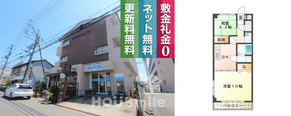 南二軒屋町 アパート 2DK 201の外観と間取り図