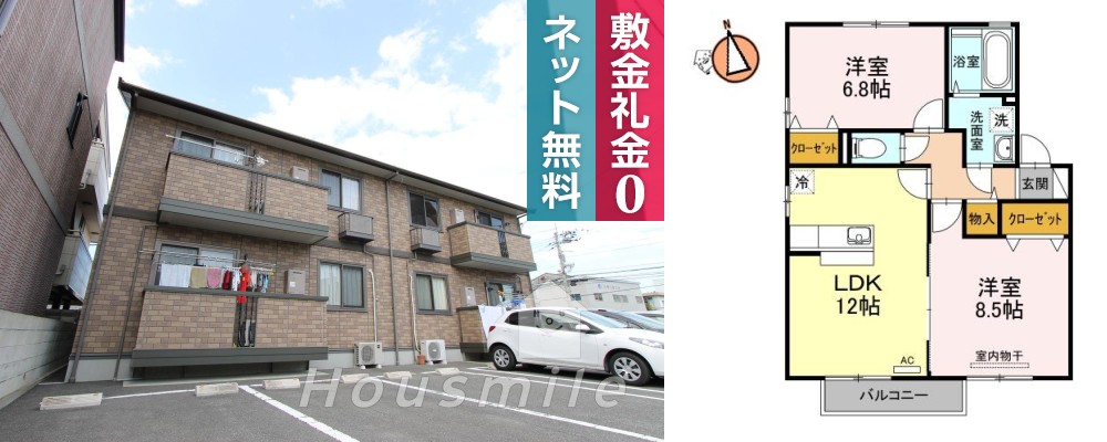 ファミール南昭和 202の外観と間取り図