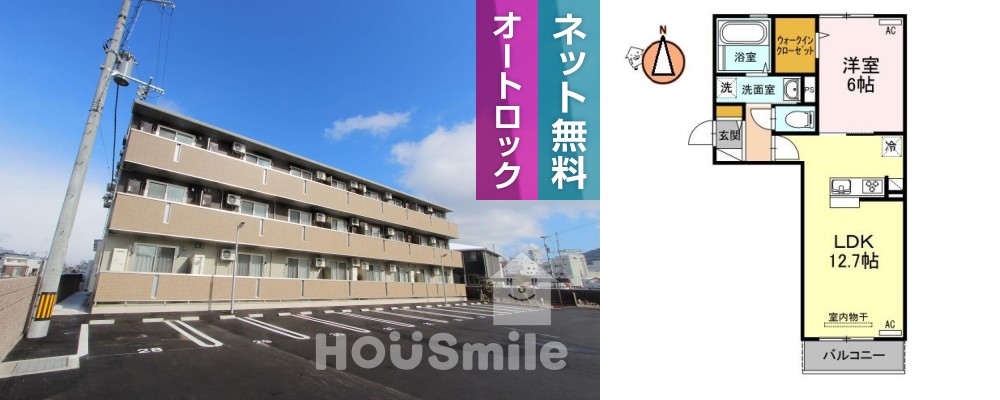 セジュールシンワ 203の外観と間取り図