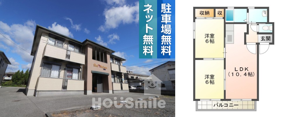 シャーメゾン八万 1番館 201の外観と間取り図