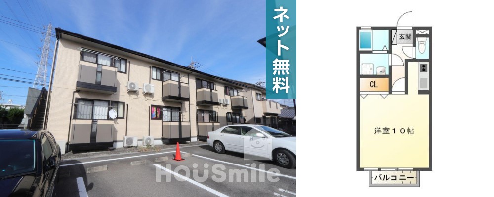 南二軒屋町 アパート 1K 101の外観と間取り図