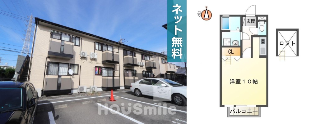 南二軒屋町 アパート 1K 201の外観と間取り図