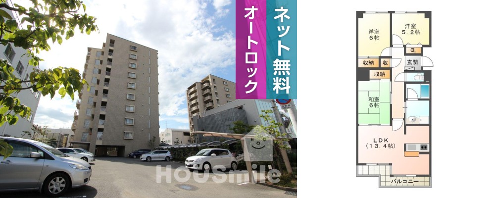 下助任町 マンション 3LDK 201の外観と間取り図