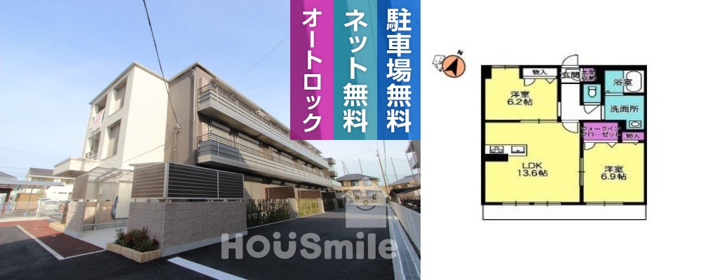 RUSHERIO 303の外観と間取り図