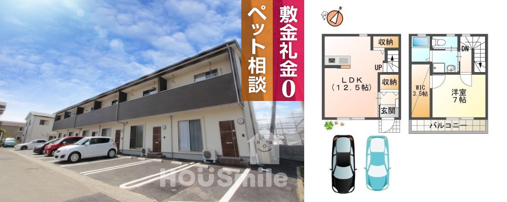 北島田町 アパート 1LDK Bの外観と間取り図