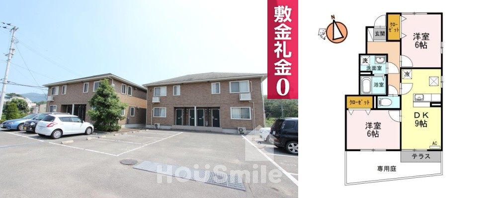アクシス南島田C棟 101の外観と間取り図