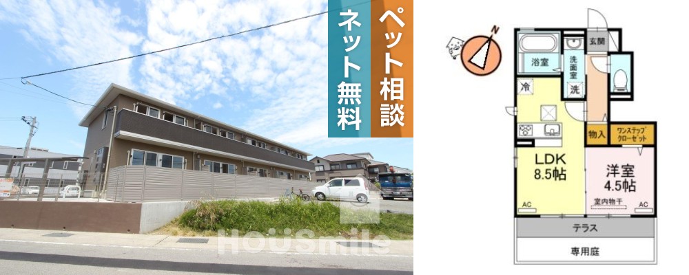カサレナ 106の外観と間取り図