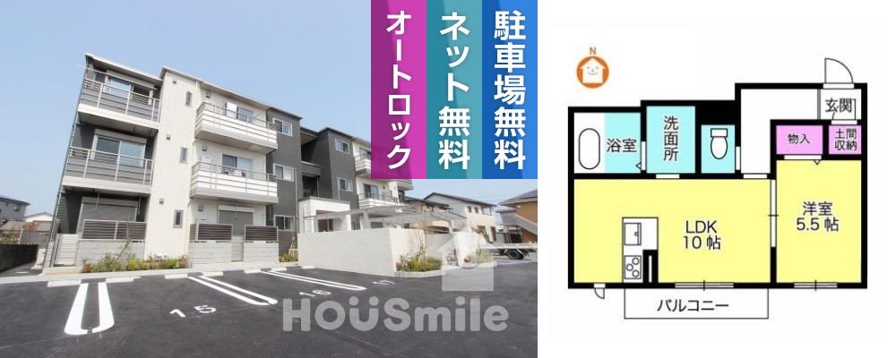 レフィシア安宅 103の外観と間取り図