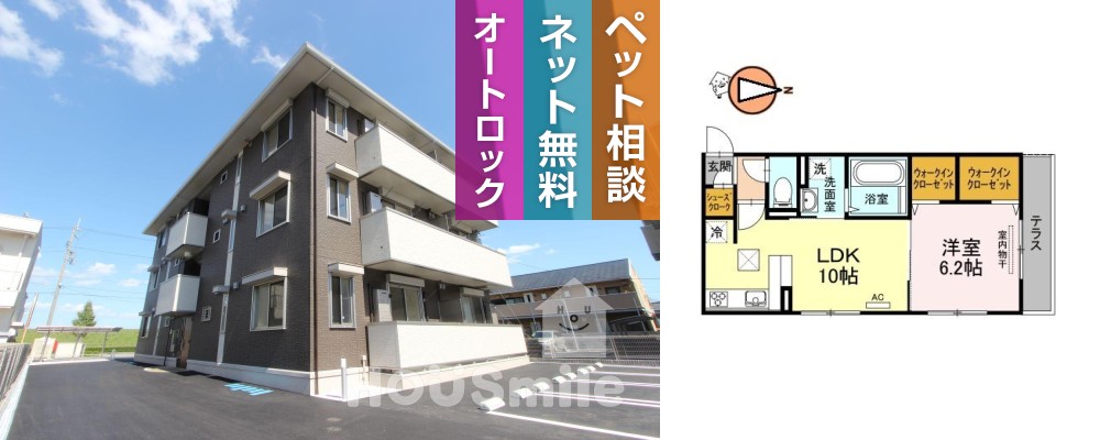 ジャスミンHYM I 202の外観と間取り図