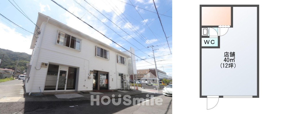 佐古八番町 店舗 2の外観と間取り図