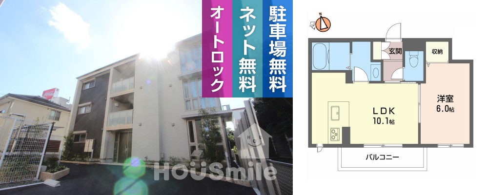 ベレオ助任橋 202の外観と間取り図