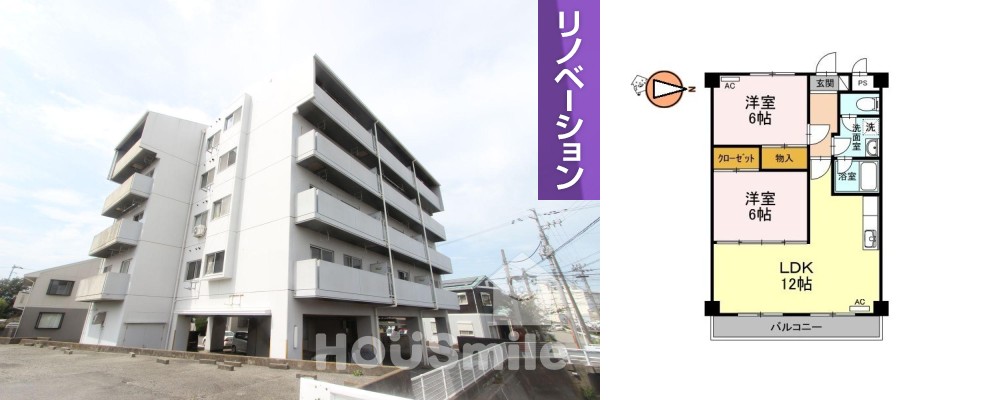 その木ハイツ 302の外観と間取り図
