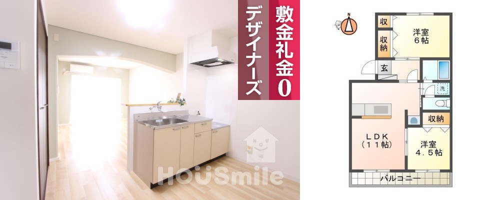 矢上 マンション 2LDK 201の外観と間取り図