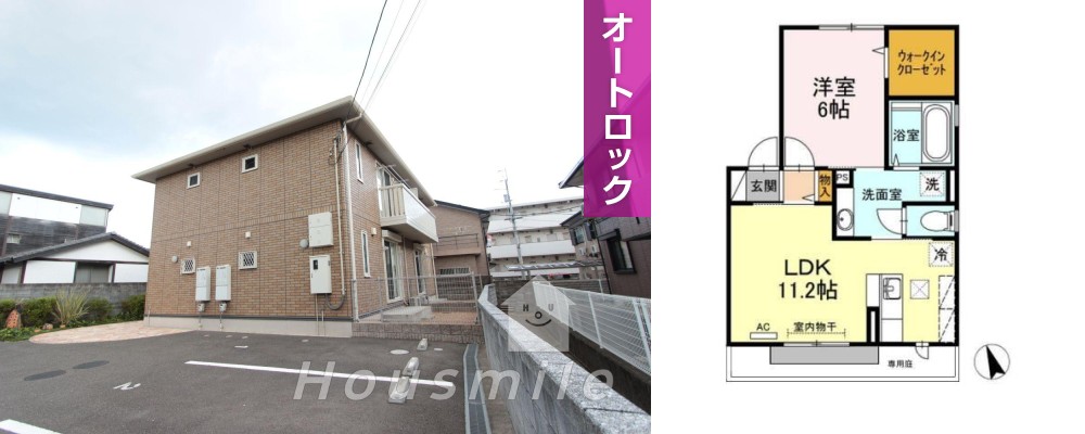 プリメーロ山城 101の外観と間取り図