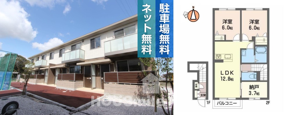 プロヌーブ国府A棟 202の外観と間取り図