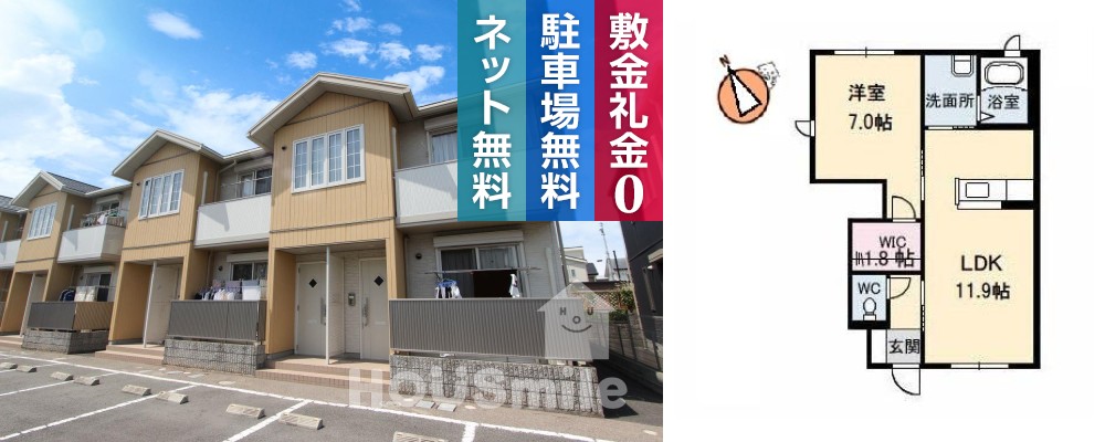 シャーメゾンエピナール E棟 112の外観と間取り図