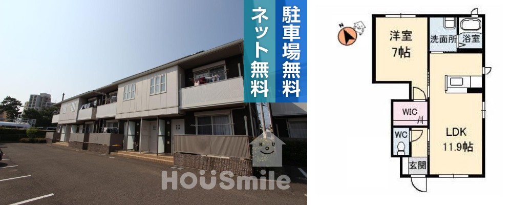 シャーメゾンマルシェ B棟 103の外観と間取り図