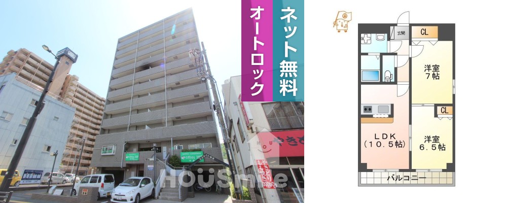 佐古六番町 マンション 2LDK 1003の外観と間取り図