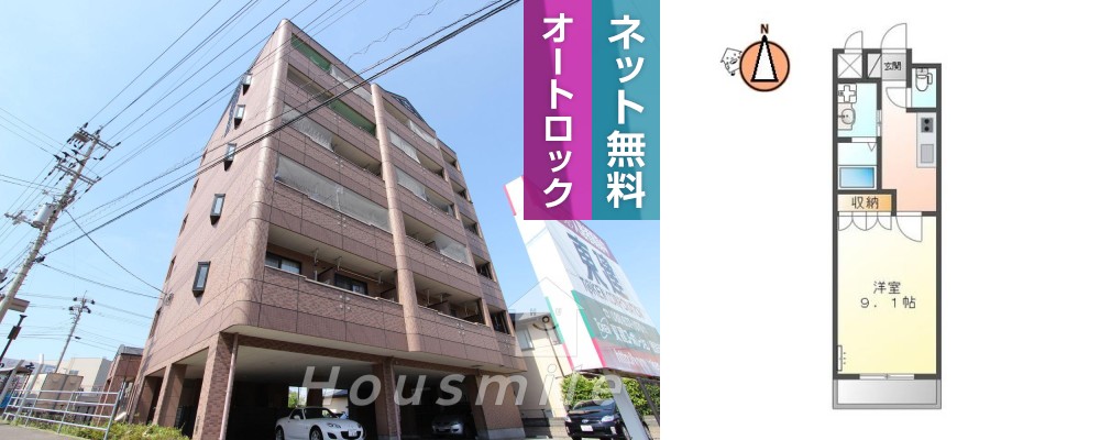 パークヒルズ庄町 305の外観と間取り図