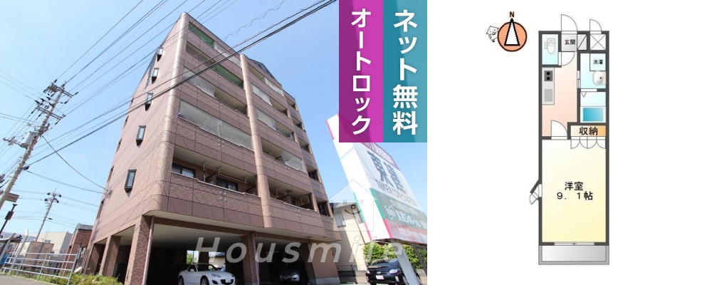 パークヒルズ庄町 606の外観と間取り図