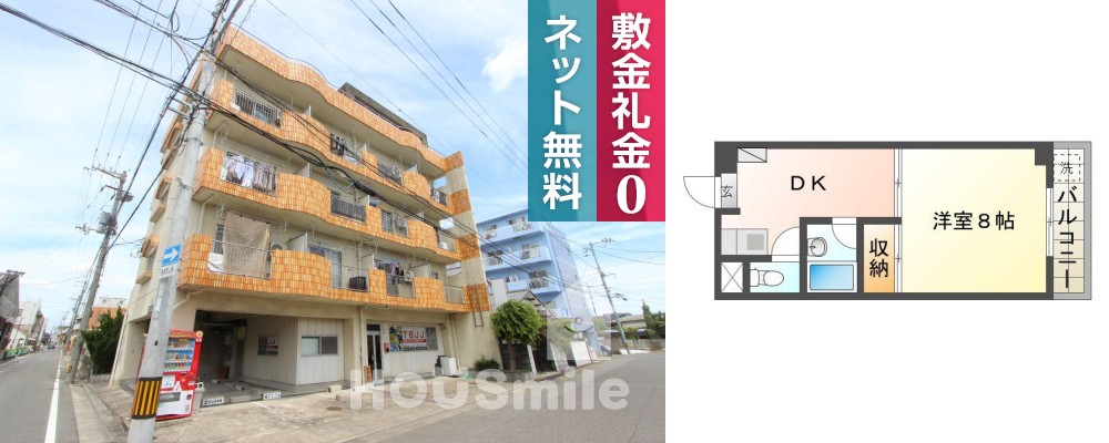佐古五番町 マンション 1DK 303の外観と間取り図