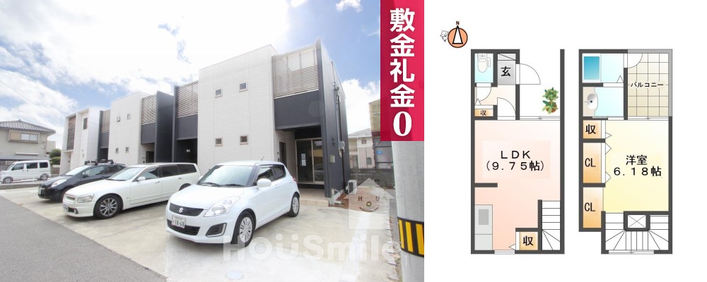 住吉 アパート 1LDK II-2の外観と間取り図