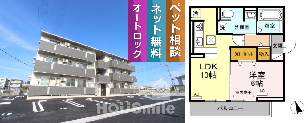 フレスコ 201の外観と間取り図