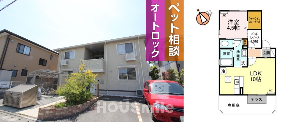 リッツコートII 102の外観と間取り図