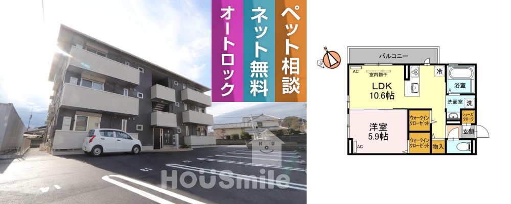 メゾン沖浜 305の外観と間取り図