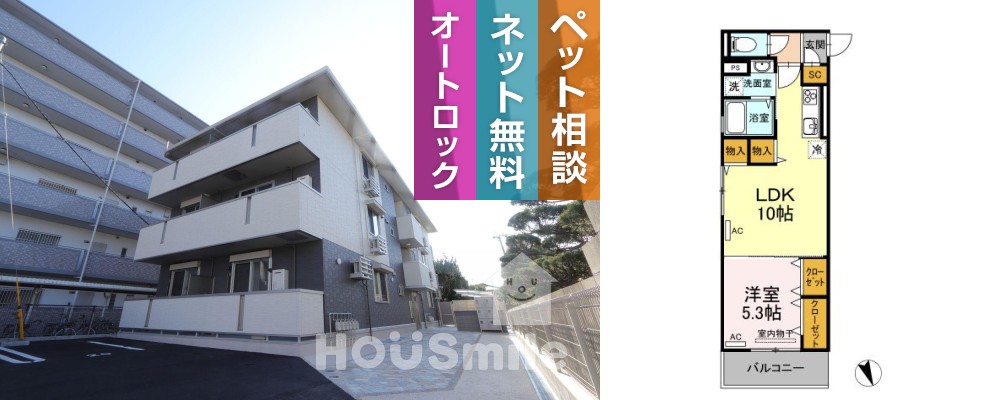 アーベイン沖浜 102の外観と間取り図