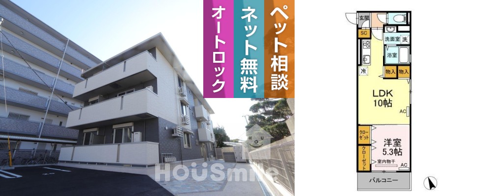 アーベイン沖浜 303の外観と間取り図