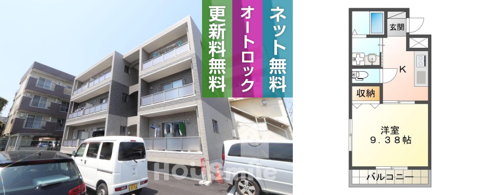蔵本町 マンション 1K 103の外観と間取り図