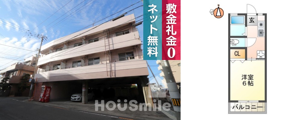 佐古五番町 マンション 1K 303の外観と間取り図