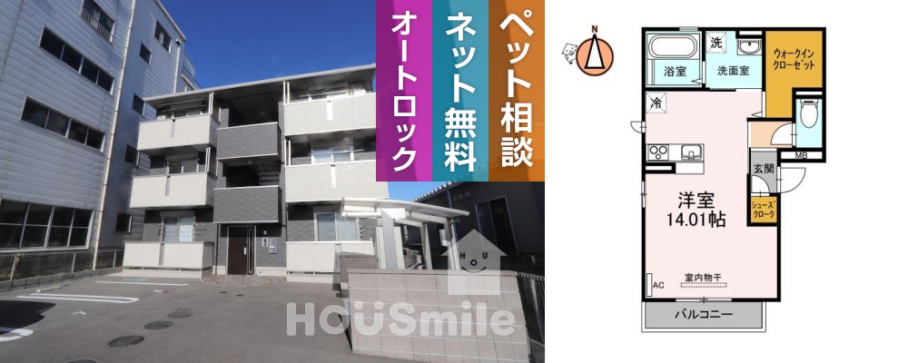 ルクール福島 201の外観と間取り図