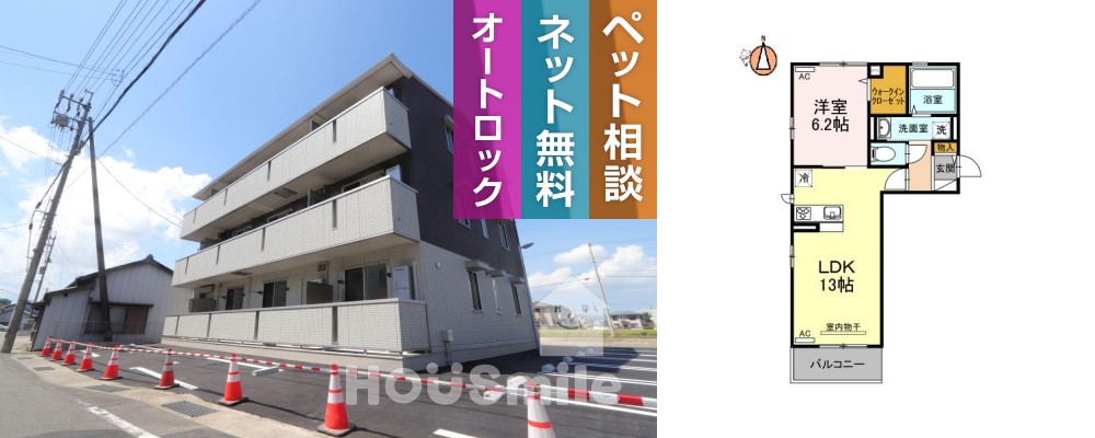 パストラル庄町 203の外観と間取り図
