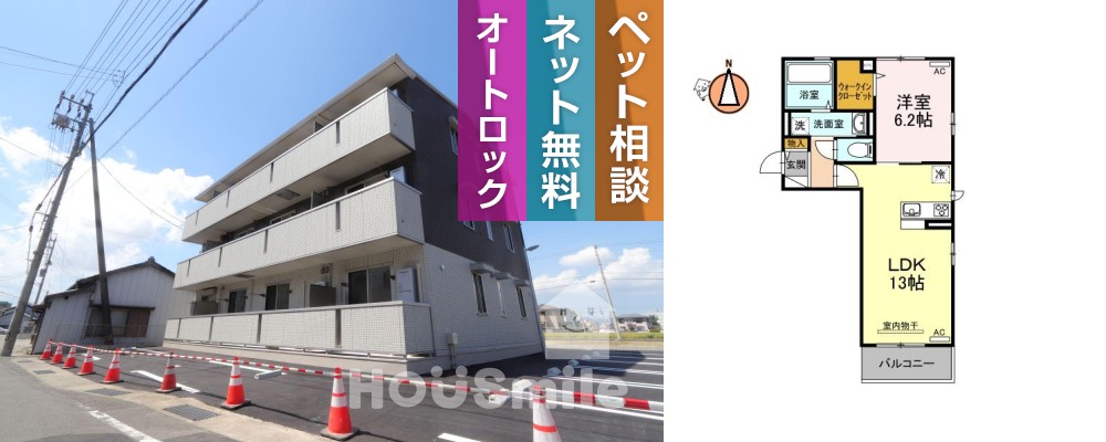 パストラル庄町 301の外観と間取り図