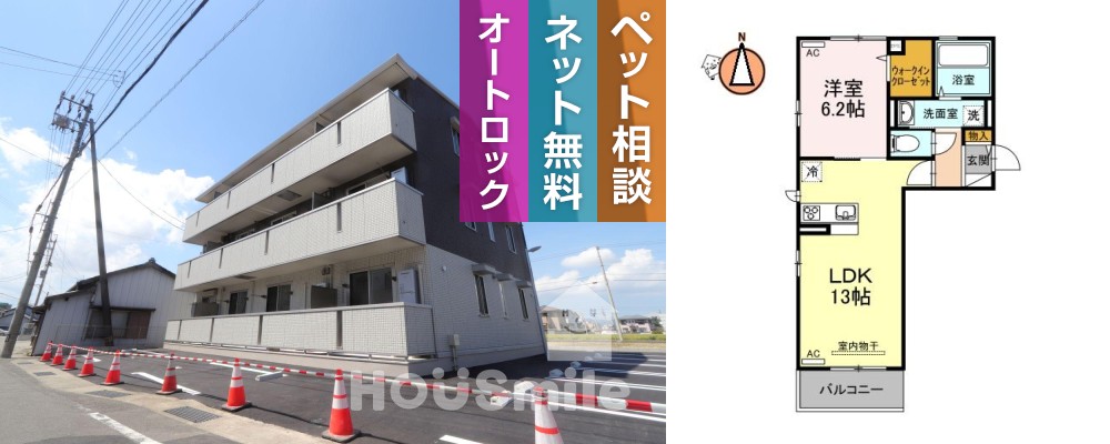 パストラル庄町 303の外観と間取り図