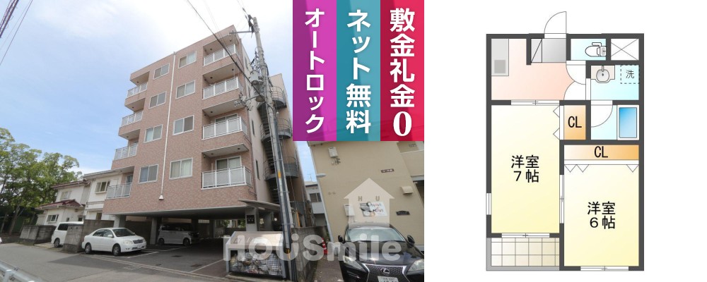 住吉 マンション 2K 201の外観と間取り図