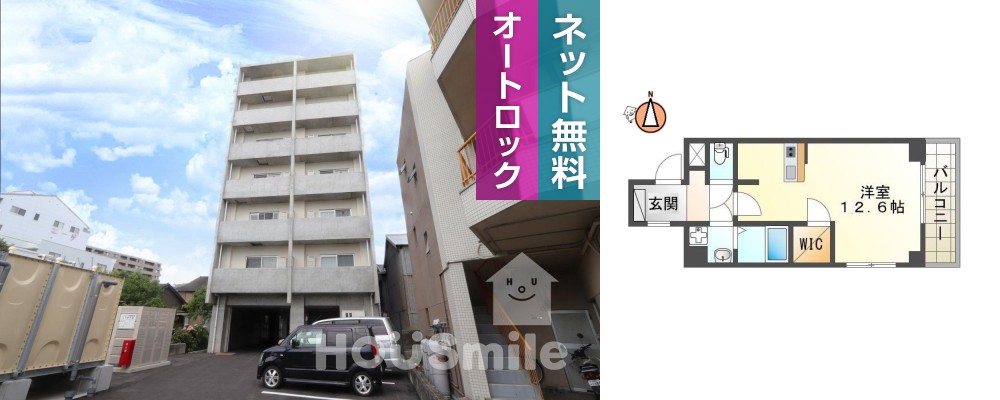 吉野本町 マンション 1R 501の外観と間取り図