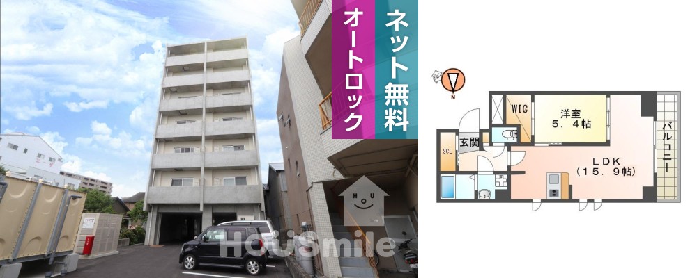 吉野本町 マンション 1LDK 603の外観と間取り図