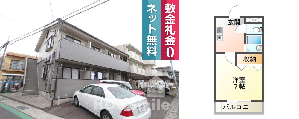 住吉 アパート 1K 102の外観と間取り図