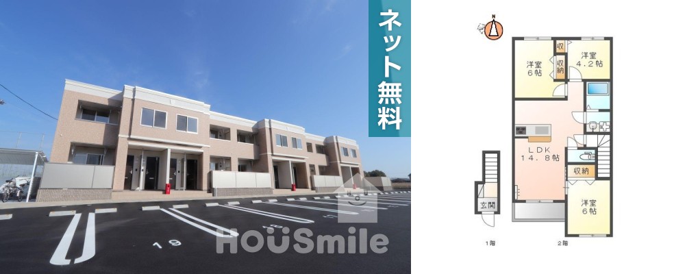 スターテラス古川A 206の外観と間取り図