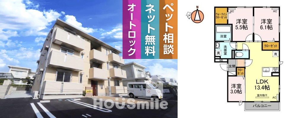 カポック 302の外観と間取り図
